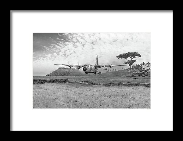 47 Air Despatch Squadron Framed Print featuring the photograph Operation Bushel the last air drop BW version by Gary Eason