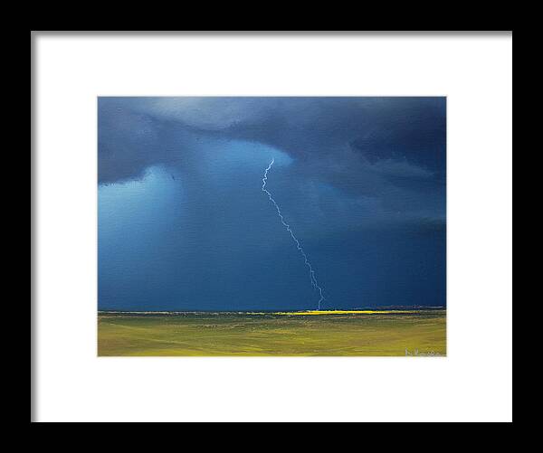 Derek Kaplan Framed Print featuring the painting Opt.3.21 'Storm' by Derek Kaplan