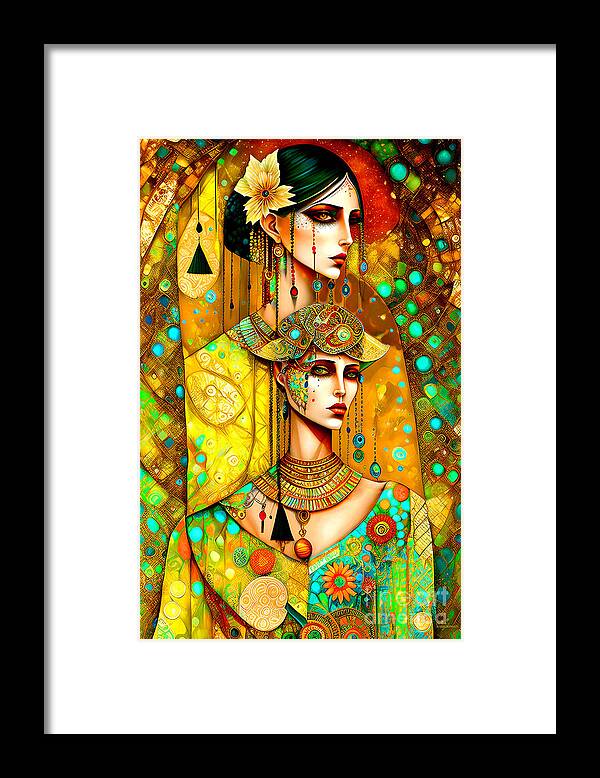 Wingsdomain Framed Print featuring the mixed media Opulent Women Study 1 20230122i3 by Wingsdomain Art and Photography