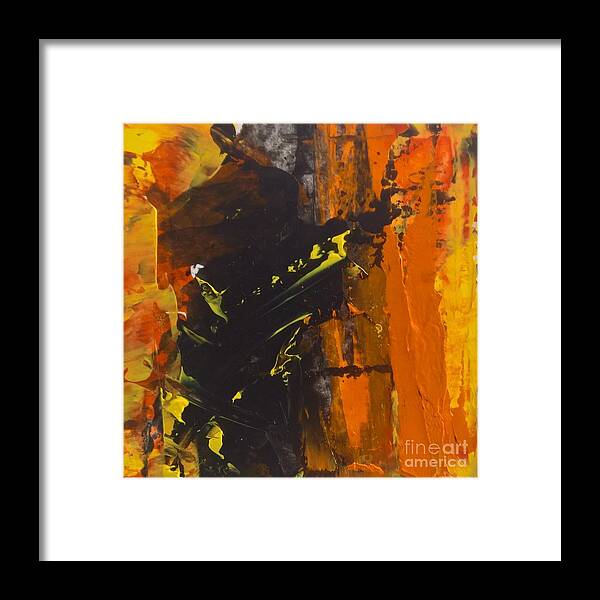 Abstract Framed Print featuring the painting Orange Abstract I by Lisa Dionne