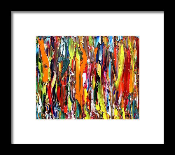 Abstract Framed Print featuring the painting Orange Delight by Teresa Moerer