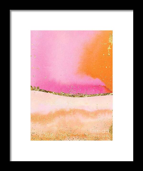 Orange Framed Print featuring the painting Orange, Gold And Pink by Modern Art