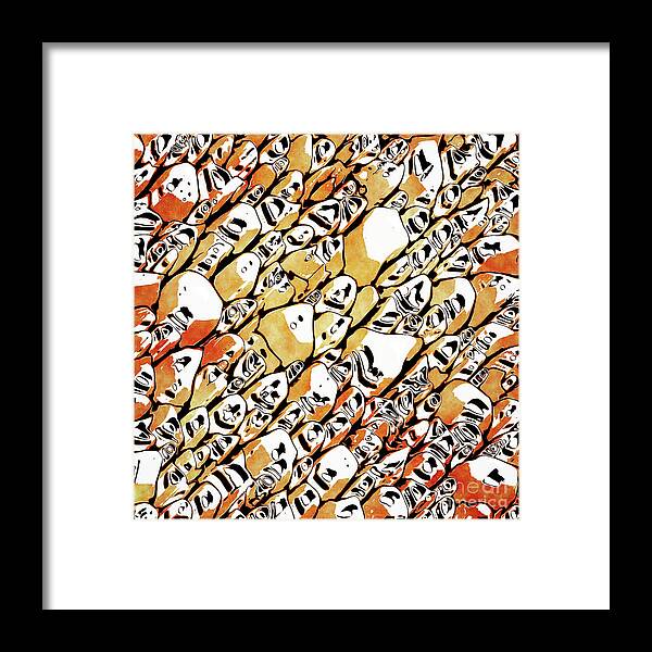 Abstract Framed Print featuring the digital art Orange Shapes Watercolor by Phil Perkins