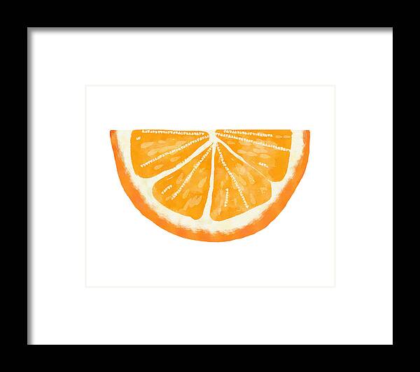 Orange Framed Print featuring the mixed media Orange Wedge- Art by Linda Woods by Linda Woods