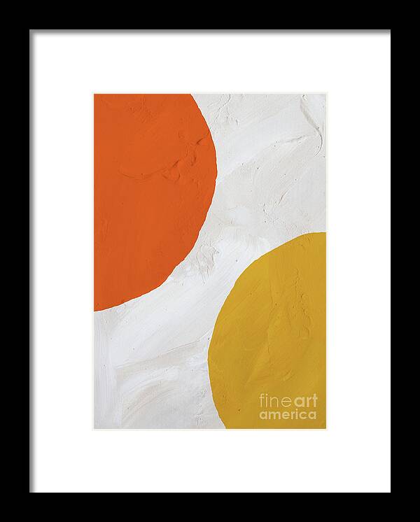 Abstract Painting Framed Print featuring the painting Orange, Yellow And White by Abstract Art