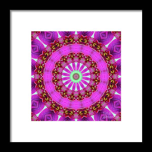Purple Kaleidoscope Framed Print featuring the photograph Orchid Mandala Through the Kaleidoscope No 1 by Sea Change Vibes