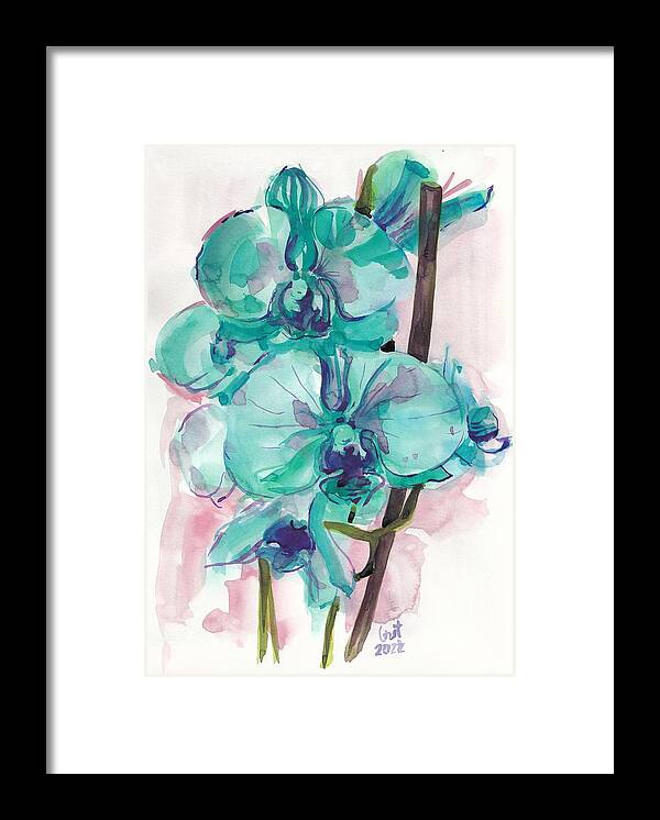 Watercolor Framed Print featuring the painting Orchids by George Cret