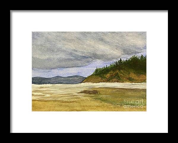 Oregon Coast Framed Print featuring the painting Oregon Coast by Lisa Neuman