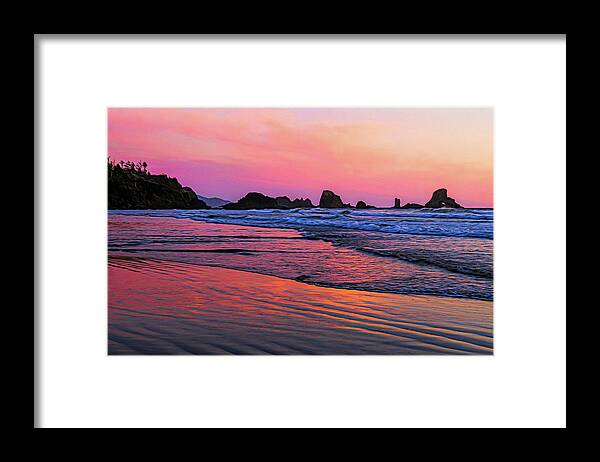 Oregon Coast Framed Print featuring the photograph Oregon Coast Sunset by Jaki Miller