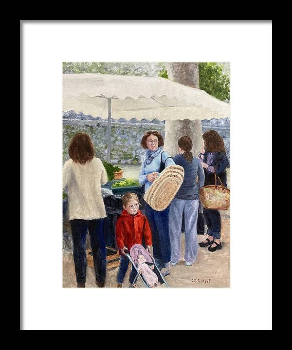 Market Framed Print featuring the painting Organic Family by Connie Schaertl