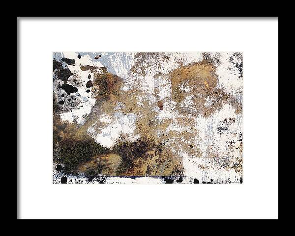 Abstract Framed Print featuring the mixed media Organic Neutral Abstract- Art by Linda Woods by Linda Woods