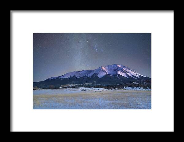 Colorado Framed Print featuring the photograph Orion over West Spanish Peak by Darren White