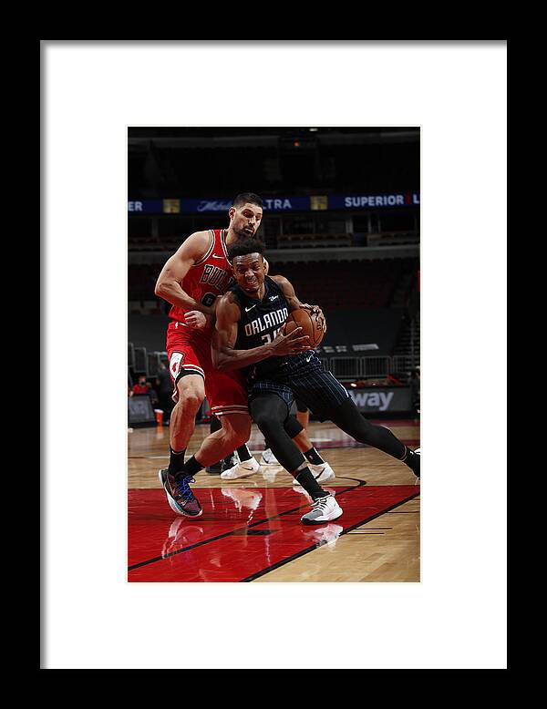 Wendell Carter Jr Framed Print featuring the photograph Orlando Magic v Chicago Bulls by Jeff Haynes