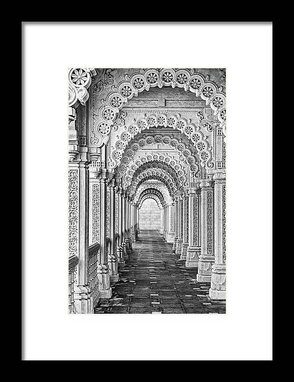 Hindu Temple Framed Print featuring the photograph Ornate Marble Arches by Elvira Peretsman