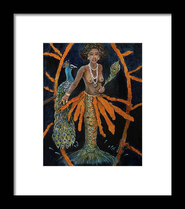 Oshun Framed Print featuring the painting Oshun by Linda Queally by Linda Queally