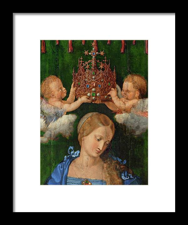 Albrecht Durer Framed Print featuring the painting Our Lady of the Rosary by Albrecht Durer