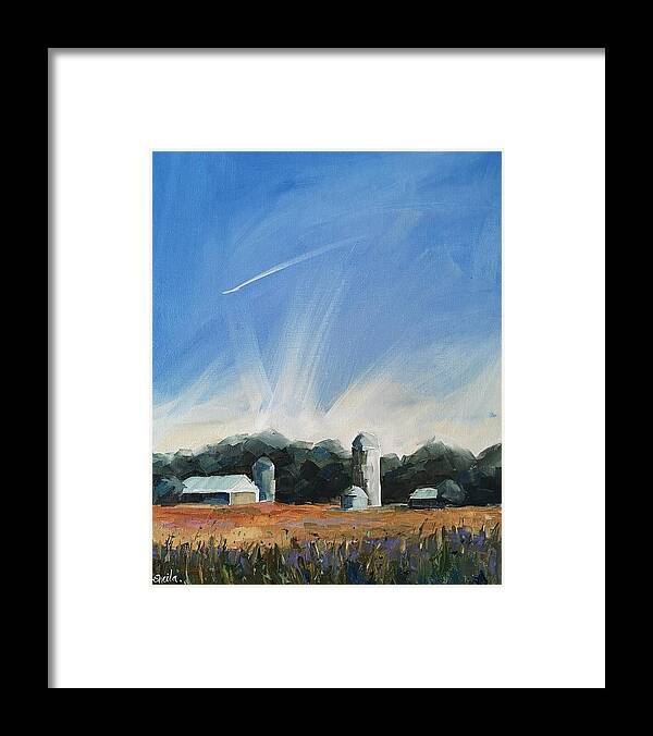 Farm Life Framed Print featuring the painting Our Ontario 2020 by Sheila Romard