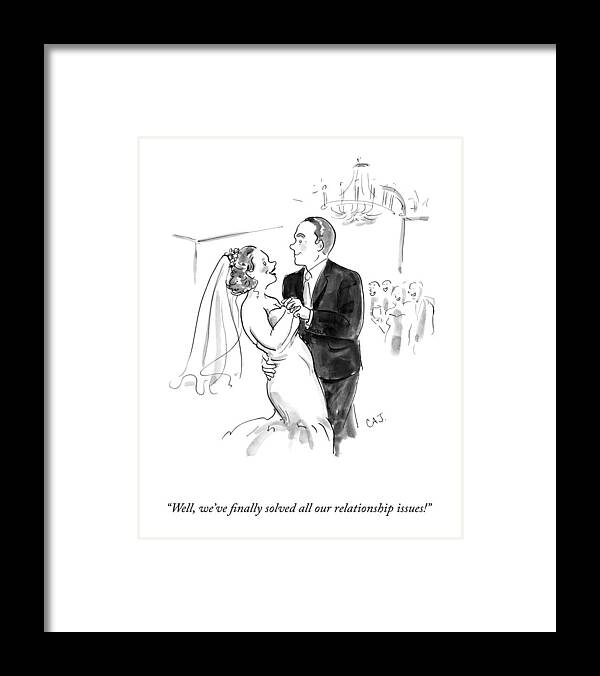 Well Framed Print featuring the drawing Our Relationship Issues by Carolita Johnson
