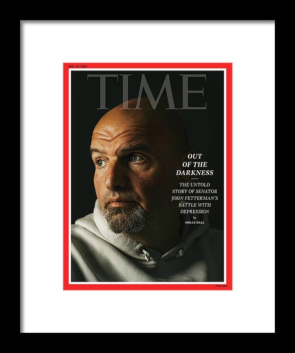John Fetterman Framed Print featuring the photograph Out of the Darkness-John Fetterman by Photograph by Greg Kahn for TIME
