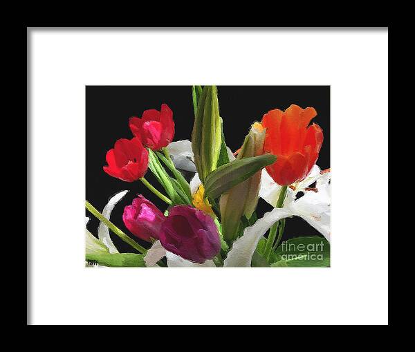 Tulips Framed Print featuring the photograph Out of the Darkness...Light by Brian Watt