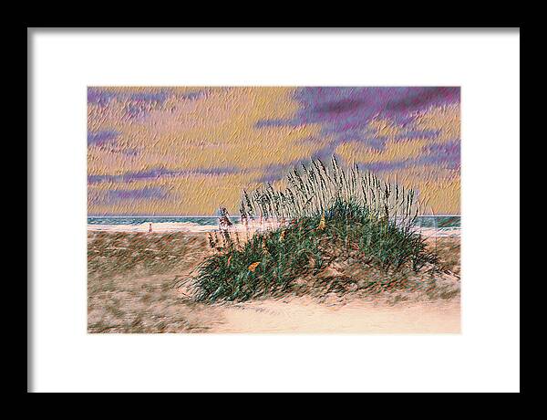 Beach Framed Print featuring the photograph Outer Banks A Stroll on the Beach ai by Dan Carmichael