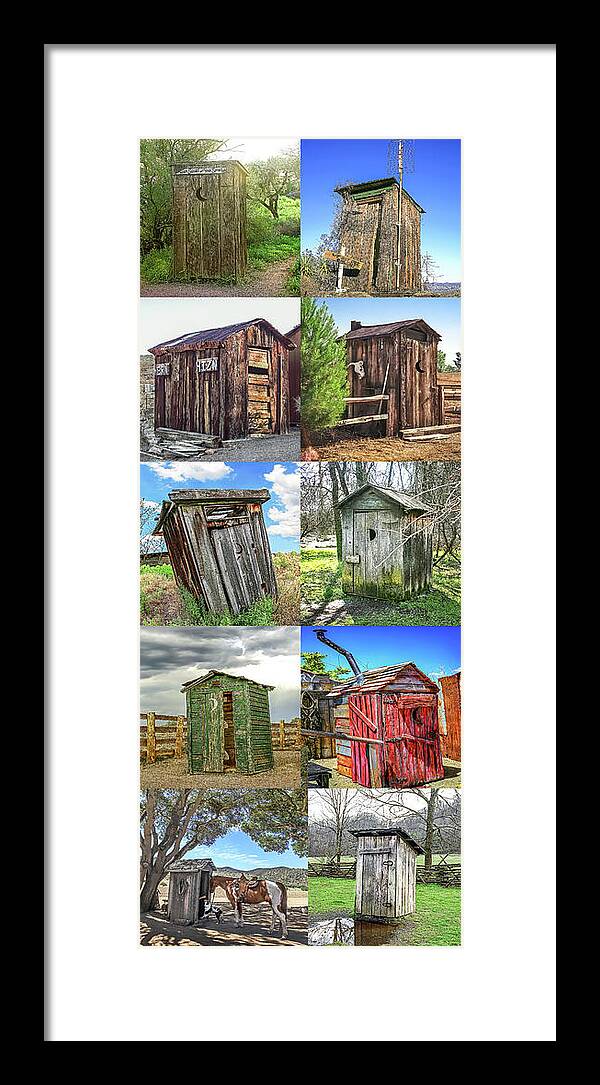 Outhouse Framed Print featuring the photograph Outhouse Color Panel Vertical by Don Schimmel