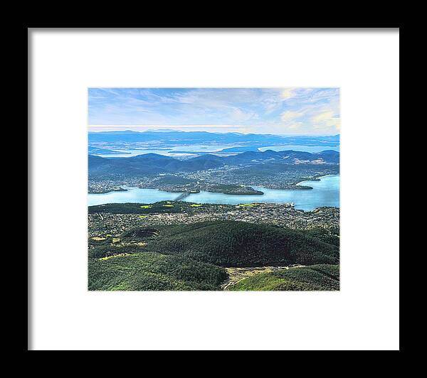 Hobart Framed Print featuring the photograph Overview of Hobart Tasmania by Kirsten Giving