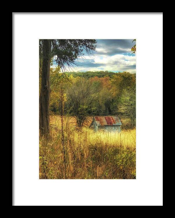 Autumn Framed Print featuring the photograph Ozarks Autumn by Linda Shannon Morgan
