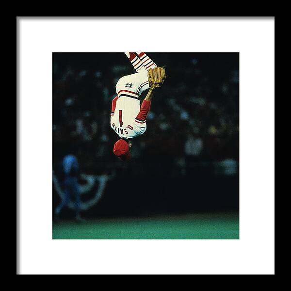 St. Louis Cardinals Framed Print featuring the photograph Ozzie Smith by Ronald C. Modra/sports Imagery