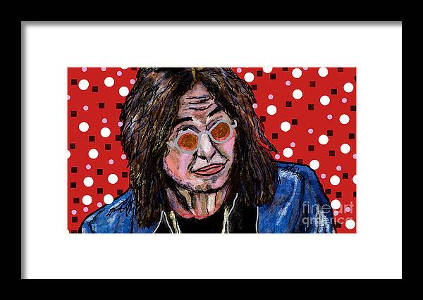 Rock Star Ozzy Osbourne Band Music Concert Star Celebrity Office Digital Tour Red Abstract Framed Print featuring the painting Ozzy Osbourne by Bradley Boug