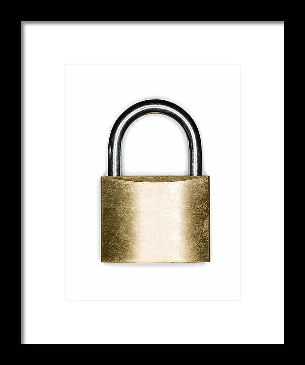 Security Framed Print featuring the photograph Padlock by Image Source