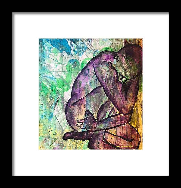  Framed Print featuring the painting Pain is pain by Lorena Fernandez