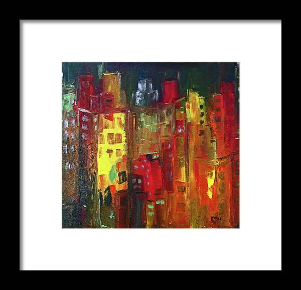 City Framed Print featuring the painting Paint it Red by Roxy Rich