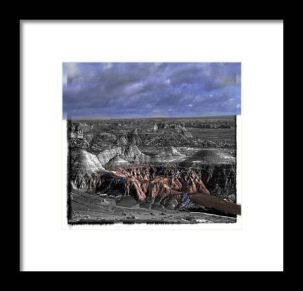 Painted Framed Print featuring the photograph Painted Desert Caldera Abstract by Wayne King