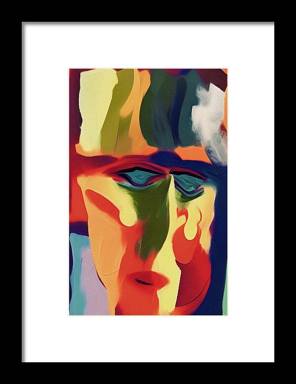  Framed Print featuring the digital art Painted Man by Michelle Hoffmann