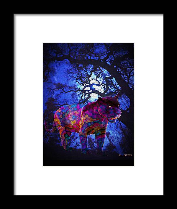 Panther Framed Print featuring the painting Painted Panther by Michael Pittas
