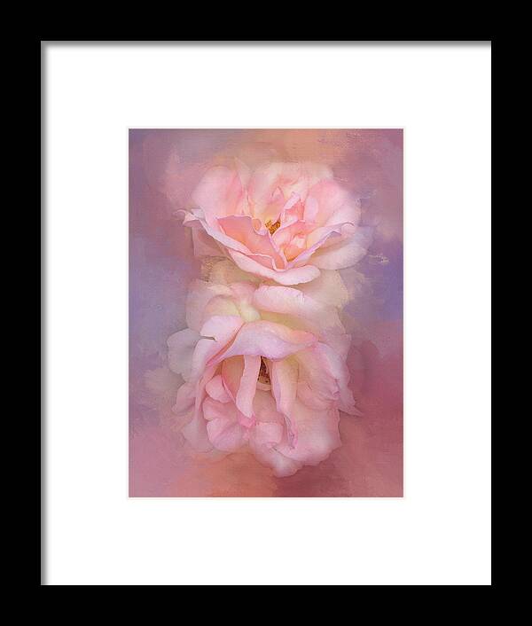 Floral Framed Print featuring the photograph Painted Pink Rose Dream by Theresa Tahara