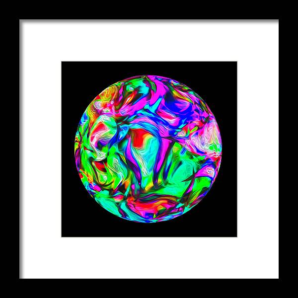 Digital Framed Print featuring the digital art Painted Planet by Anthony M Davis