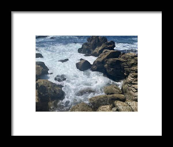 Rocks Framed Print featuring the photograph Painted Rocks and Flowing Tides by Katherine Erickson
