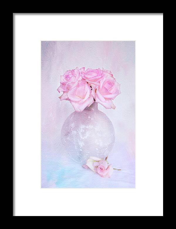 Contemporary Still Life Framed Print featuring the photograph Painted Roses by Theresa Tahara