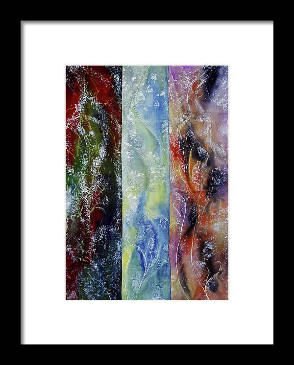  Framed Print featuring the painting Painted Silk Fabric by Melinda Firestone-White