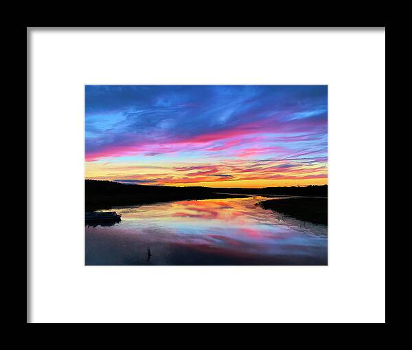 Quaboag River Framed Print featuring the photograph Painted sky 2 by David Pratt