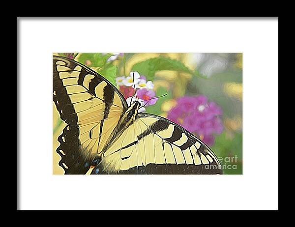 Butterfly Framed Print featuring the digital art Painted Swallowtail by Amy Dundon