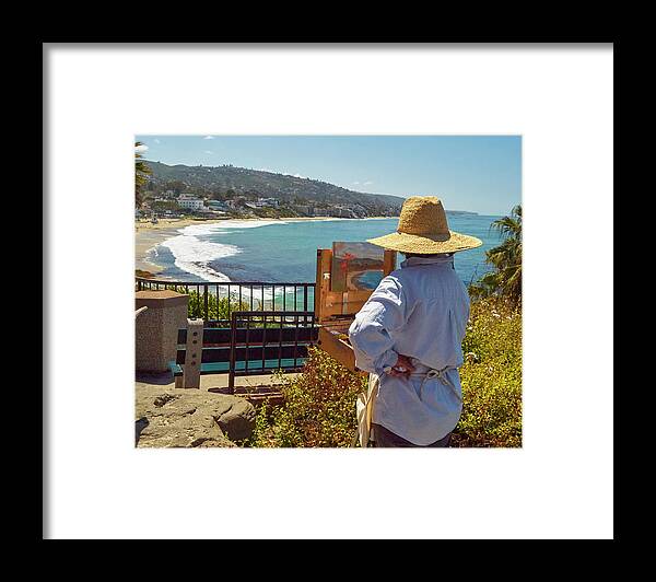 Artist Framed Print featuring the photograph Painting Laguna Beach by Steve Ondrus