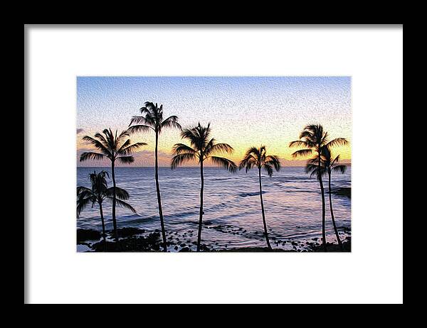 Hawaii Framed Print featuring the photograph Painting of Poipu Palms by Robert Carter