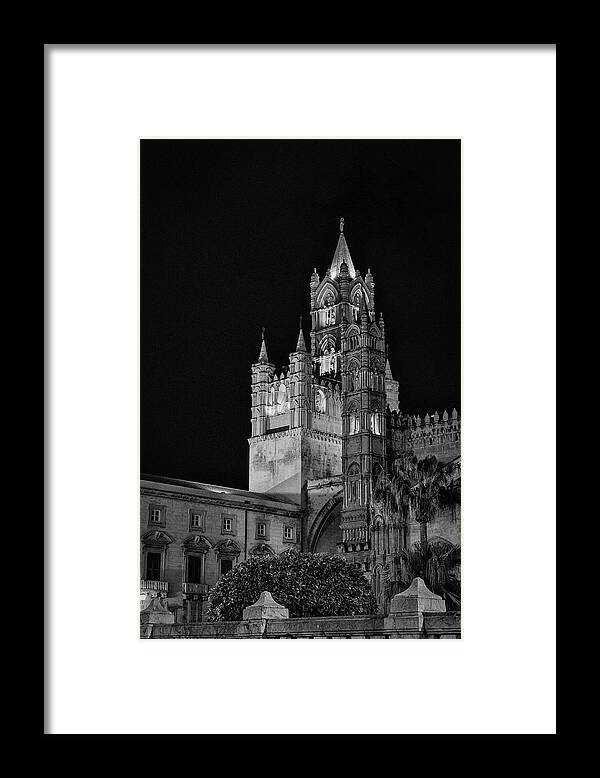 Italy Framed Print featuring the photograph Palermo Cathedral at Night by Monroe Payne