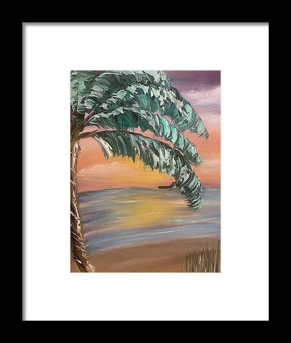 Island Framed Print featuring the painting Palm Calm by Lisa White