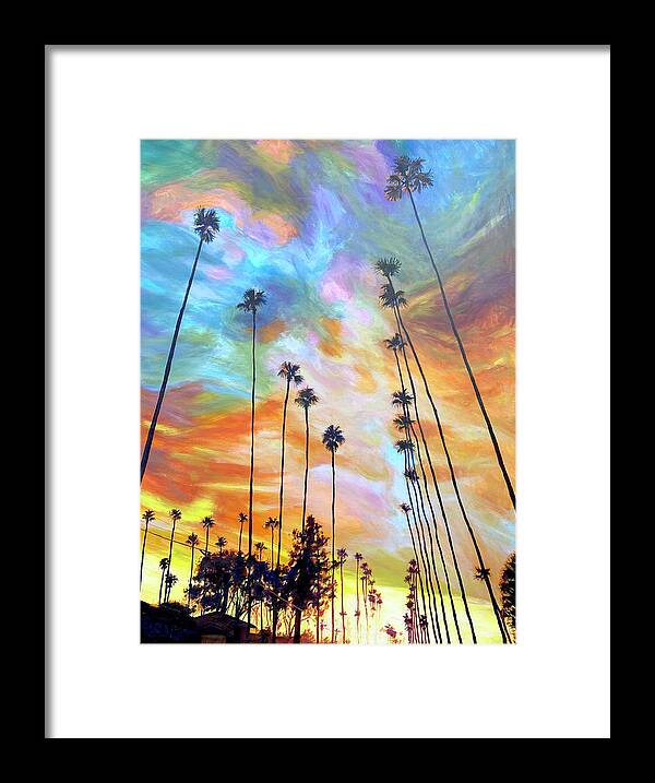 Palms Framed Print featuring the painting Palm Glory by Bonnie Lambert
