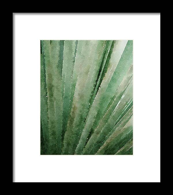 Dark Green Framed Print featuring the painting Palm Reading by Rachel Elise