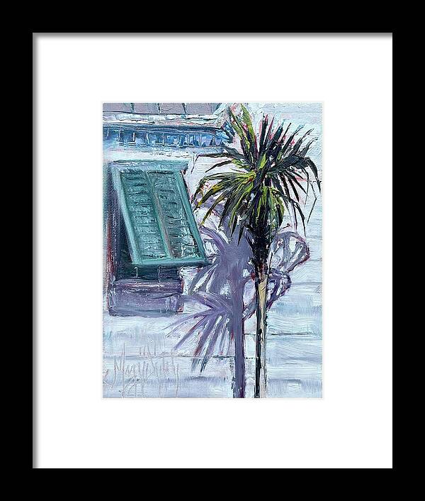 Palm Tree Framed Print featuring the painting Palm Shadows by Maggii Sarfaty